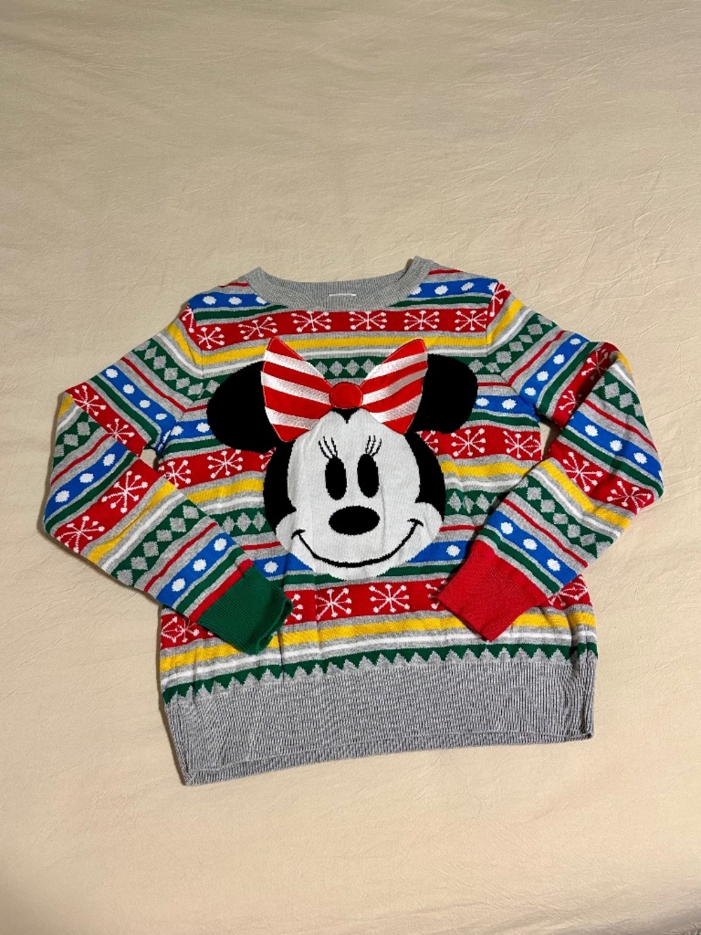 Disney Santa Minnie Mouse Holiday Sweater Size Woman US XS